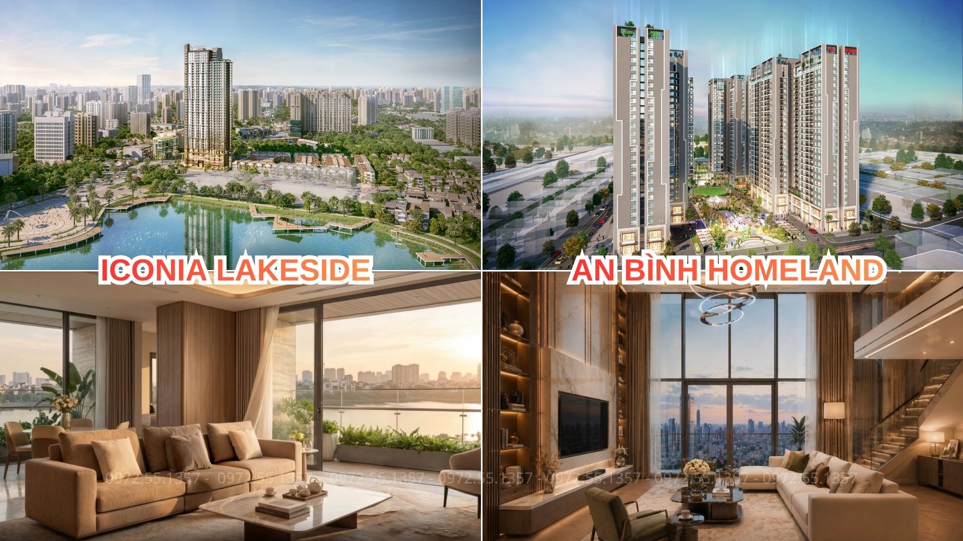 So sánh thiết kế căn hộ và không gian sống Iconia Lakeside và An Bình Homeland