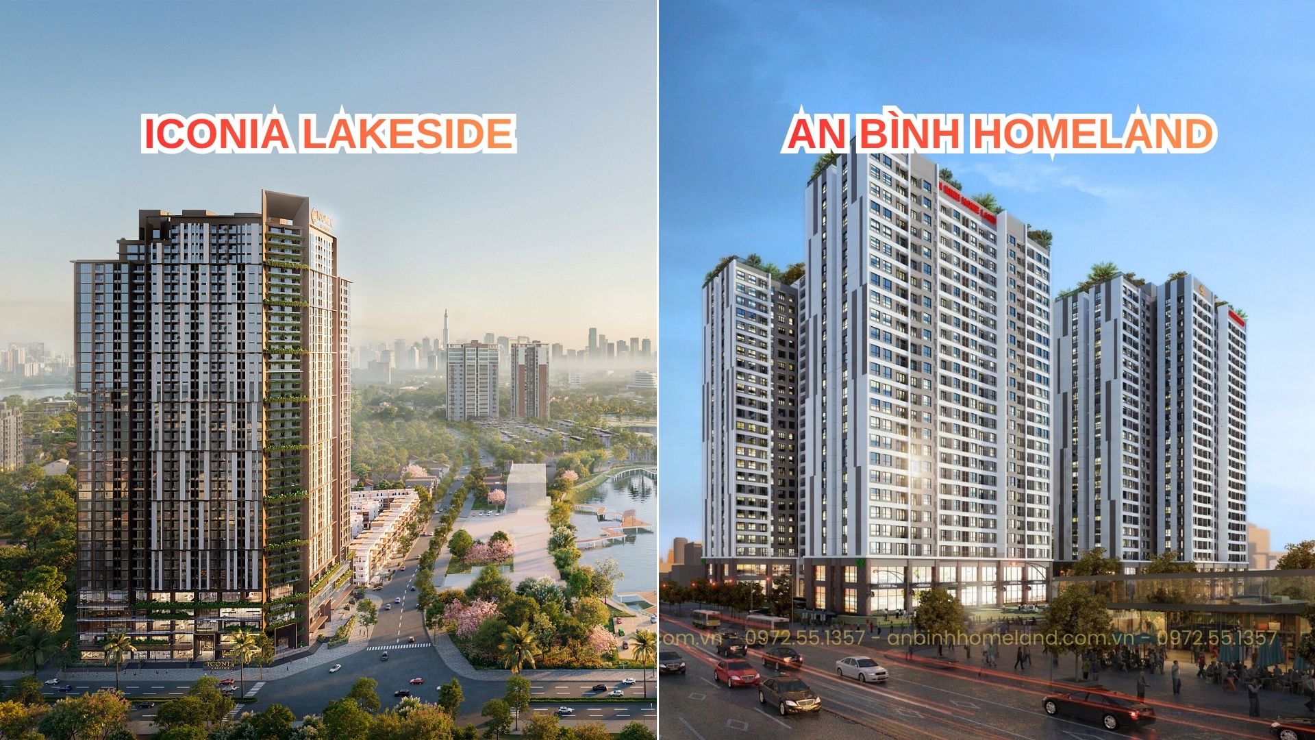 So sánh Iconia Lakeside và An Bình Homeland: Nên chọn dự án nào?
