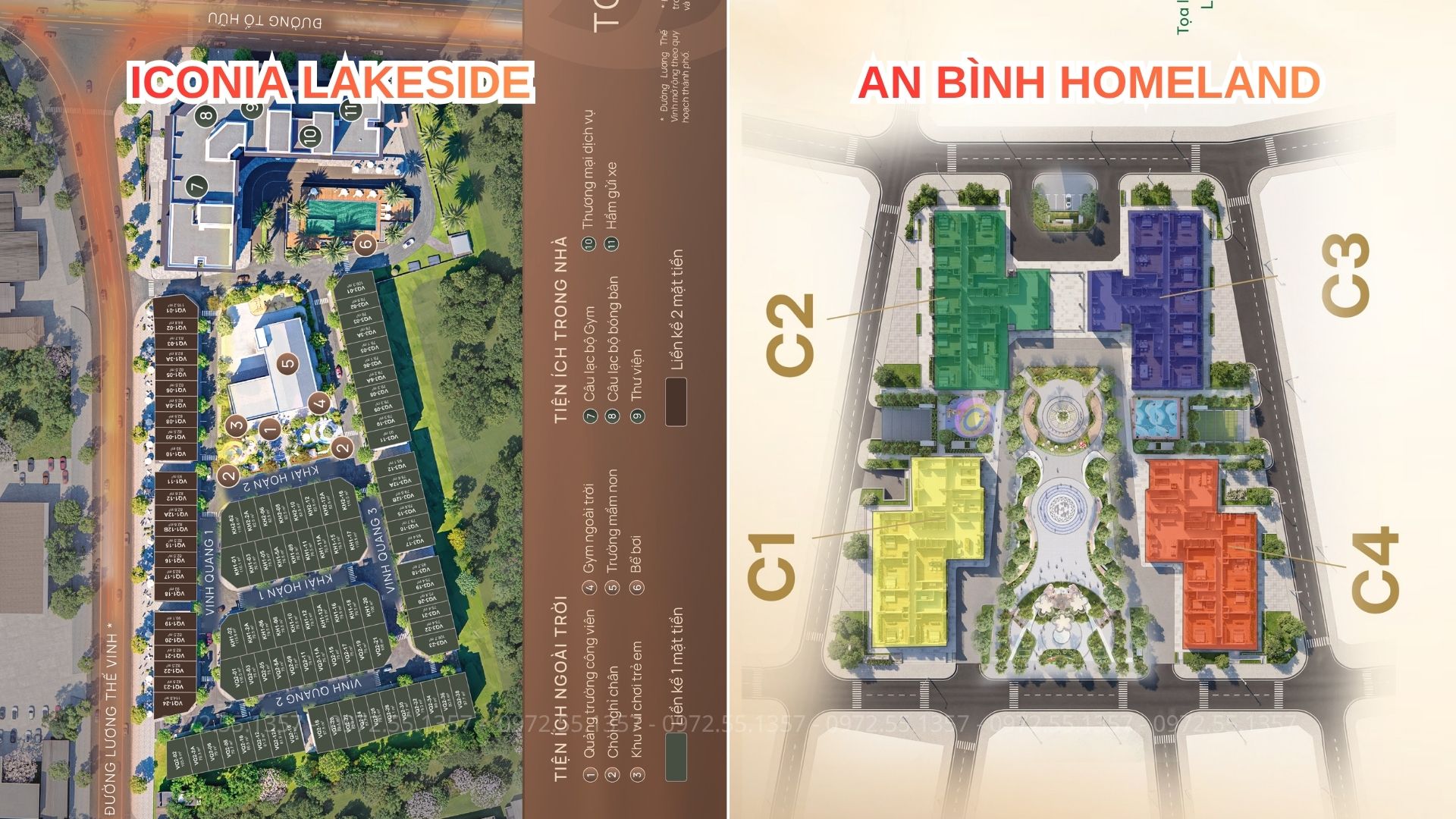 Quy mô và loại hình sản phẩm Iconia Lakeside và An Bình Homeland